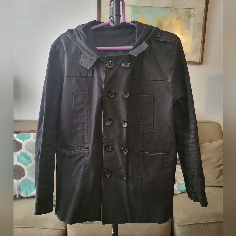 The Lees brand Large sized Black Hooded Botton Up Jacket
